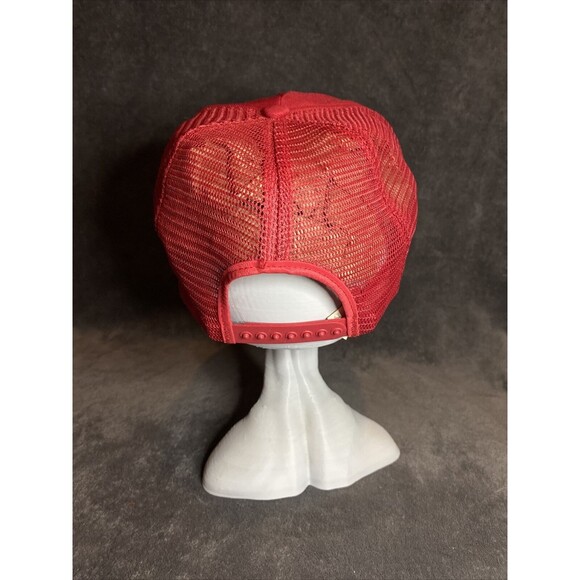 Vintage 80s 1988 Snap On Tools Hat Snap Back Red Trucker Cap Adjustable Flimsy - Picture 4 of 7